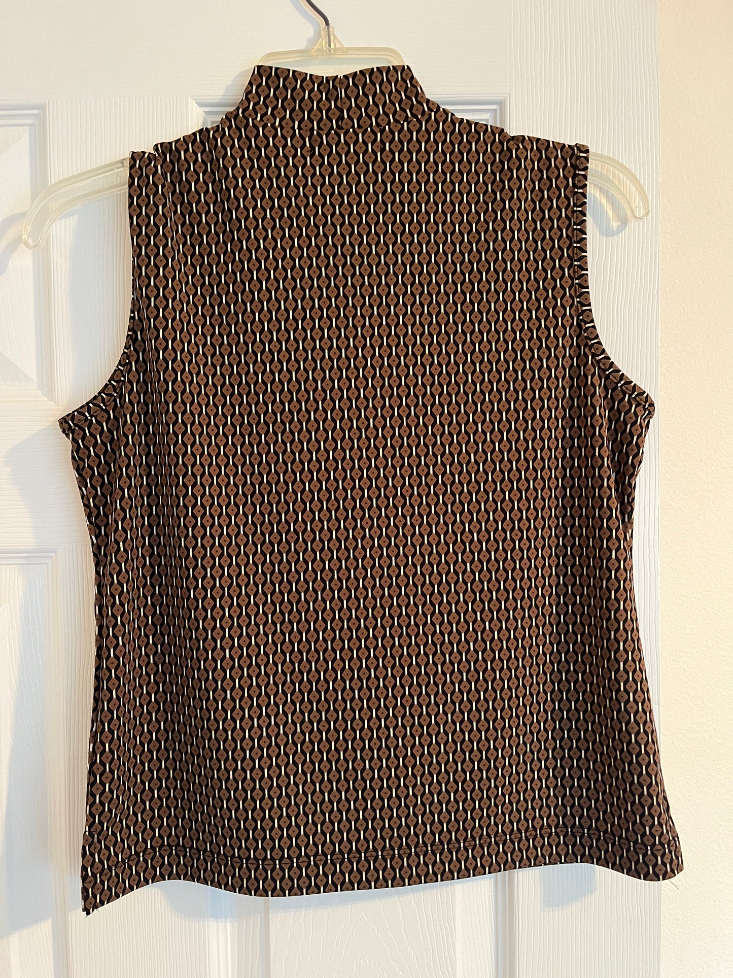 90's y2k Vintage Black/Brown Diamond Design Top by Petite Sophisticate